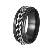 Udolfly frfi Fidget gyuruk szorongsos gyuruk frfiaknak noi lncfon gyuruk felnotteknek Titn acl gyuru fekete ezst 12-es mret