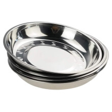 Teyyvn 4-pack rustfrit st?l middagstallerkener Runde campingplader 9,2-tommer