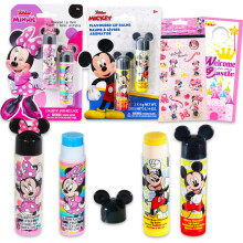 Disney Mickey and Minnie Mouse Lip Balm Tubes - Bundle with 4 Mickey and Minnie Lip Balms in Assorted Flavors for Party Favors Plus Stickers More |