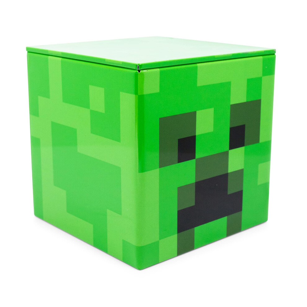 Photos - Other Furniture Minecraft Creeper 4-Inch Tin Storage Box Cube Organizer with Lid | Basket Container Cubby Cube Closet Organizer Home Decor P