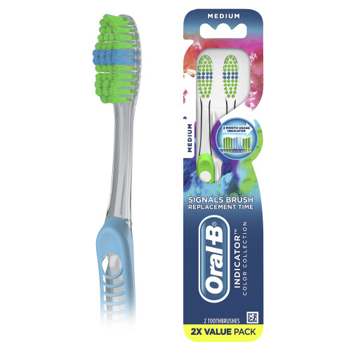 Oral-B Oral-B Indicator Color Collection Tandborstar, Medium, 2-pack