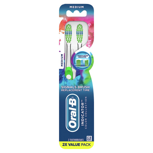 Oral-B Oral-B Indicator Color Collection Tandborstar, Medium, 2-pack 1