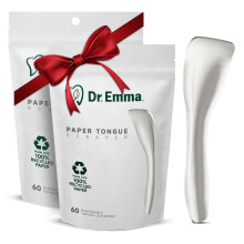 Dr. Emma Tongschraper 120 Stuks Wegwerp Tongreiniger voor Volwassenen Papier Hyginische Schraper Schone Tong Bevorderen Frisse Adem (Pak van 2)