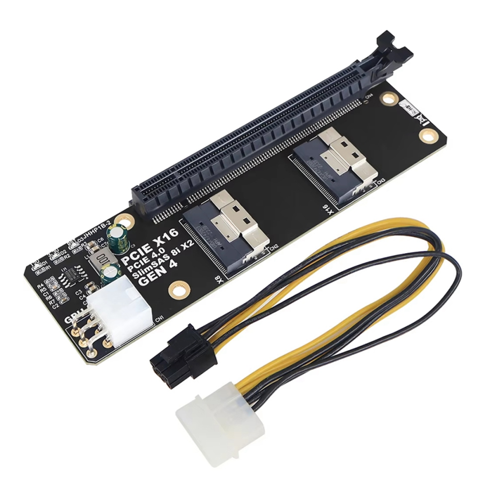 2 Port Slimsas 8I X2 To Pcie 4.0 X16 Slot Adapter Card Sff8654 Riser 4852091344060