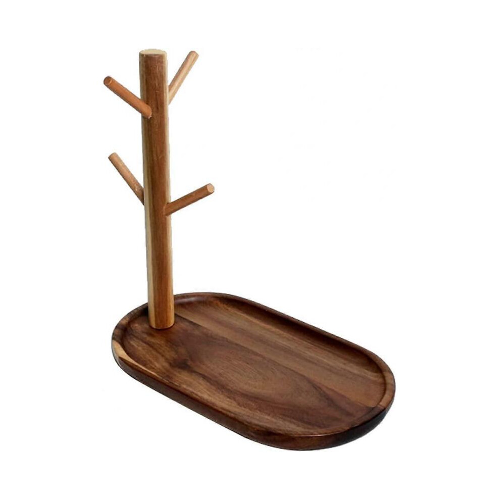Tree Shape Wood Coffee Tea Cup Storage Holder Stand Home Kitchen Mug Hanging Display Rack Drinkware Shelf