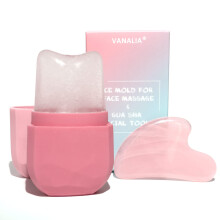 VANALIA IJsroller en Gua Sha voor gezicht? Huidverzorgingsset voor ogen en nek Gezichtsschoonheid IJsroller en Gua Sha gezichtsgereedschap nek om de