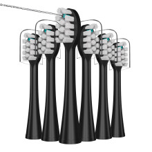 Udskiftning Flosser tandbørstehoveder med dæksler til Waterpik Sonic Fusion SF01/SF02 og Sonic Fusion 2.0 SF03/SF04 6 Tæl sort sort