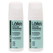 Lafe's natuurlijke deodorant | 3oz Roll-On aluminiumvrije natuurlijke deodorant | Ceder & Limoen | 2 stuks