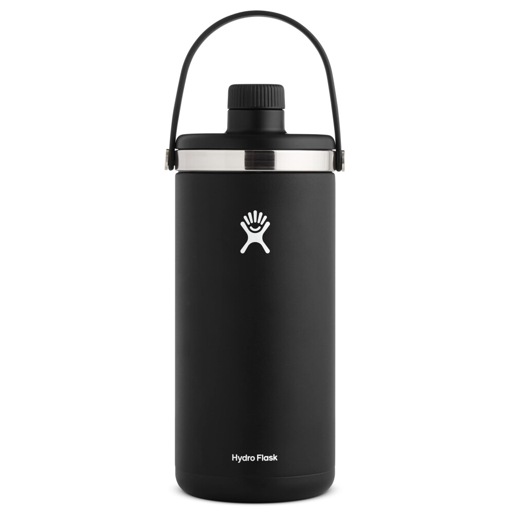 Hydro Flask 128 oz. Oasis Water Jug Stainless Steel  Reusable  Vacuum Insulated Leak Proof Cap Black