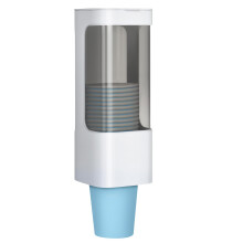 LBTING Water Cooler Cup Dispenser Pull Type Cup Holder Fit 3oz - 5oz Small Bathroom Disposable Cups Adhesive Wall Mounted Cup Dispenser - White