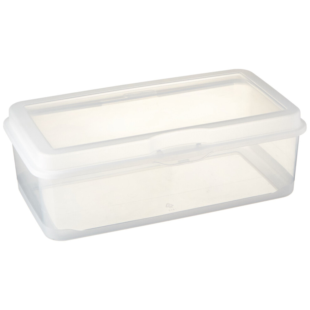 Sterilite Large FlipTop Stackable Small Storage Bin with Hinging Lid Plastic Container to Organize Desk at Home Classroom Office Clear 24-Pack