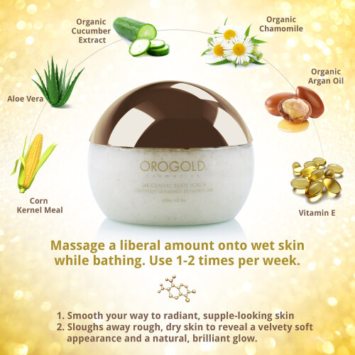 Orogold Λευκό Χρυσό 24K Κλασικό Scrub Σώματος 275 g., 9.7 oz. 1
