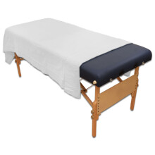 Lenzuolo da massaggio in flanella di lino Body Linen - Bianco - 154x254 cm - 100% cotone