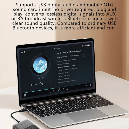 Receptor y transmisor de audio Bluetooth 5.4 Adaptador de audio Auracast LE 1