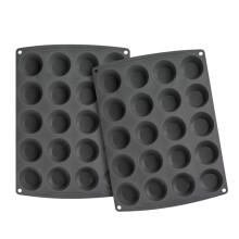 Webake Mini Muffin Cupcake Tin Pan Siliconen anti-aanbak bakvorm voor Mini Pie Quiche Tartlet Mini Muffin Top Keto Fat Bomb, 2 stuks