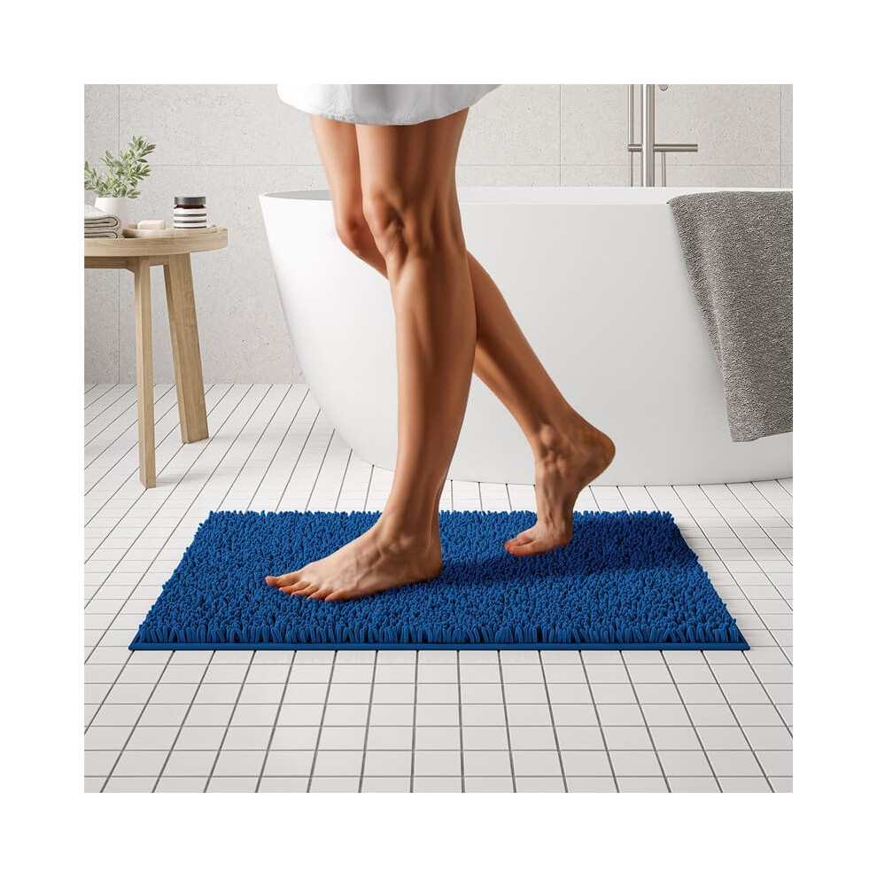 Mayshine Pl Sch-Badematte Aus Zotteligem Chenille | Extra Weicher, Super Saugf Higer, Rutschfester Badezimmerteppich | Flauschige Mikrofaser-Tepp-image