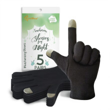 Evridwear 100% katoen touchscreen vochtinbrengende schoonheidshandschoenen met elastische manchet natuurlijke cosmetische therapiehandschoenen voor e