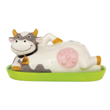 BigMouth Inc Udderly Buttery Novelty Botervloot Keramiek Koevormig Deksel Perfect Homestead Gift Houdt 1 Stok Boerderij Keuken Decor