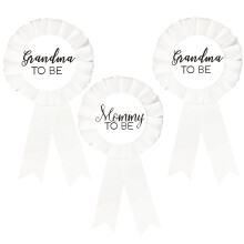 1 Mommy to be Tinplate Badge Pin Neutral 2 Badges for Grandmas to be - Baby Shower Button New Mom Gifts Gender Reveals Party Baby Girl or for Bo