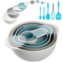 Set de 13 boluri pentru amestecare - Set de accesorii pentru camping RV Gadget de bucatarie de apartament Depozitare u?oara, inclusiv ce?ti de ma