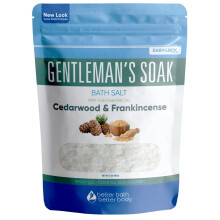 Sale da bagno per gentiluomo, 32 once, sale Epsom con oli essenziali naturali di cedro, incenso, eucalipto e menta piperita, pi    vitamina C in bu