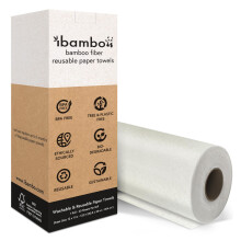 Toallas de papel reutilizables Ibambo de bamb    | Ultraabsorbentes y duraderas | Rollo lavable | Certificado FSC | 100 % ray   n derivado del bamb