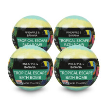 Nature's Beauty Tropical Escape Badebomben-Multipack mit Ananas- und Kokosnussduft     nat   rliche, handgefertigte Luxus-Spa-Bombe, pflegt trockene