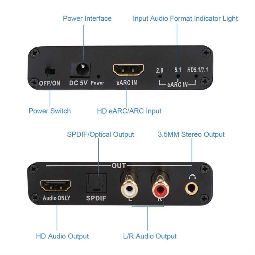 Earc Arc Audio Converter, For Tv To Soundbar Speaker Amplifier 4852091349195