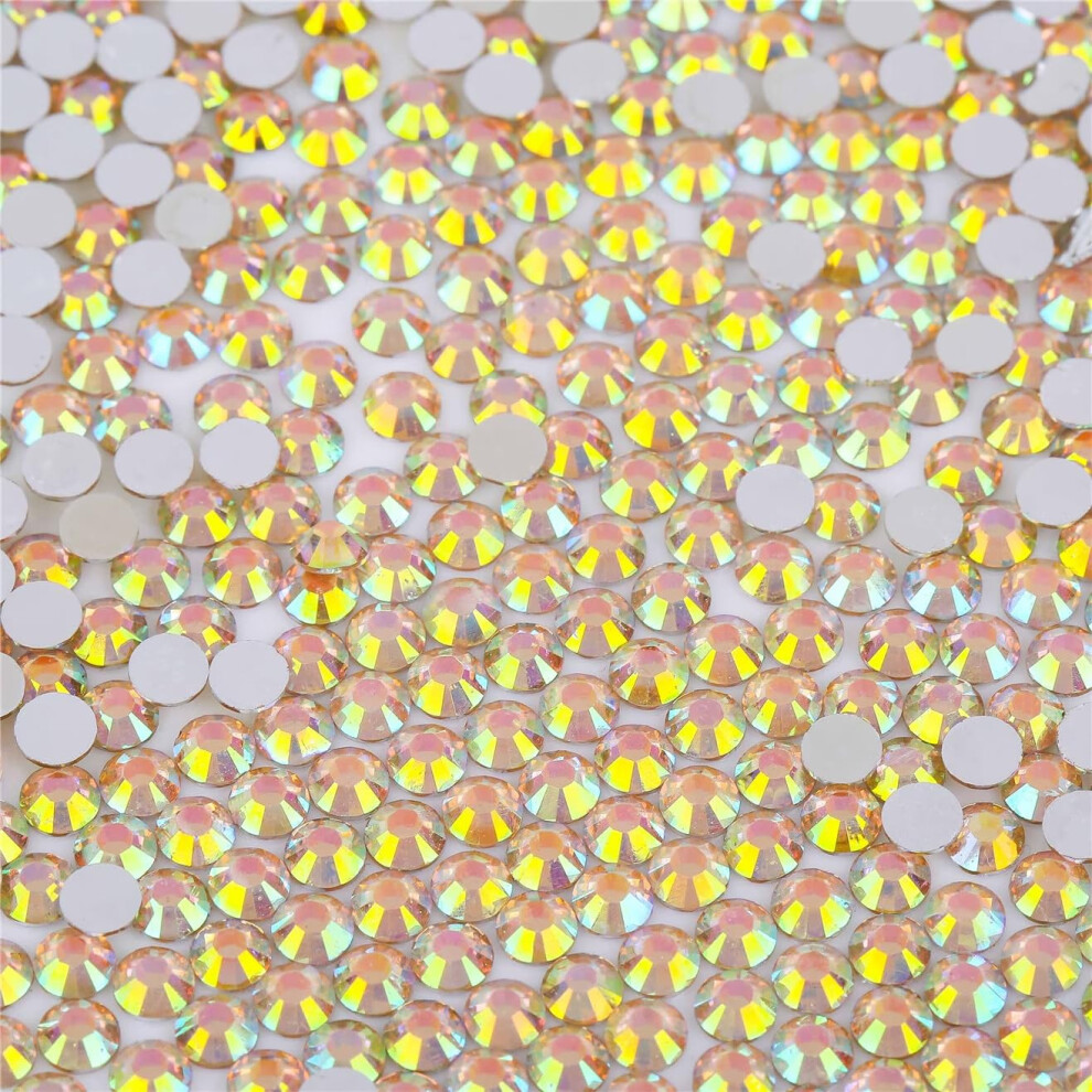 3000 stuks SS12 3 mm platte AB-strasssteentjes, helder glas, ronde edelstenen, kristallen voor nail art, doe-het-zelf, knutselen, kleding, schoen