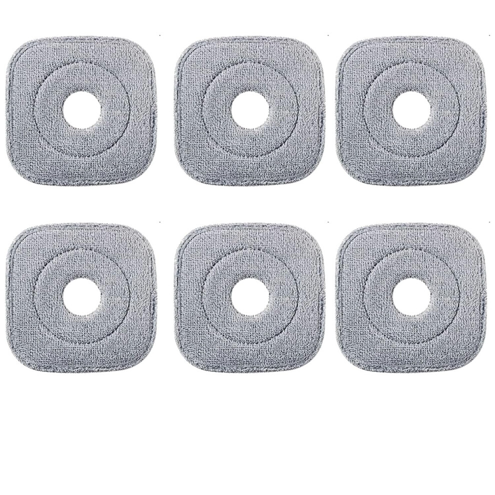 6-Pack 9 Inch Vierkante Microvezel Mop Pads Navulling Compatibel Met True & Tidy SPIN-800 Trueclean Mop M16 Spin Mop En De Meeste Vierkante Spin-image