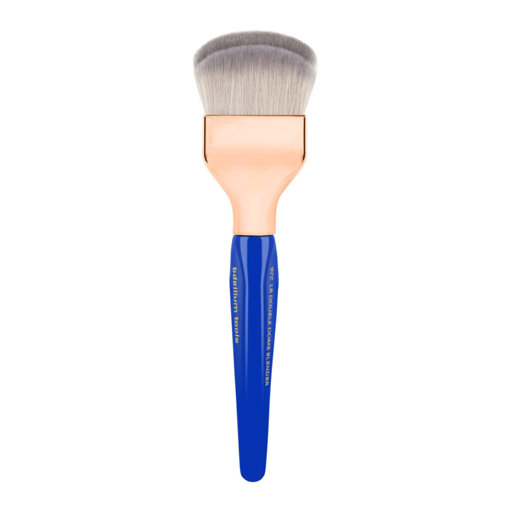 Bdellium Tools Golden Professional Makeup Brush - Triangle 972 Large Rounded Double Dome Blender - With All Vegan And Soft Synthetic Fibers For Found