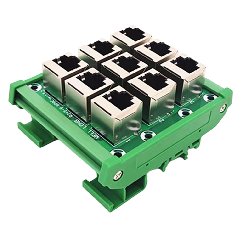 Rj45 8P8c Jack 9-Way Buss Breakout Board,Terminal Block 4852091350566