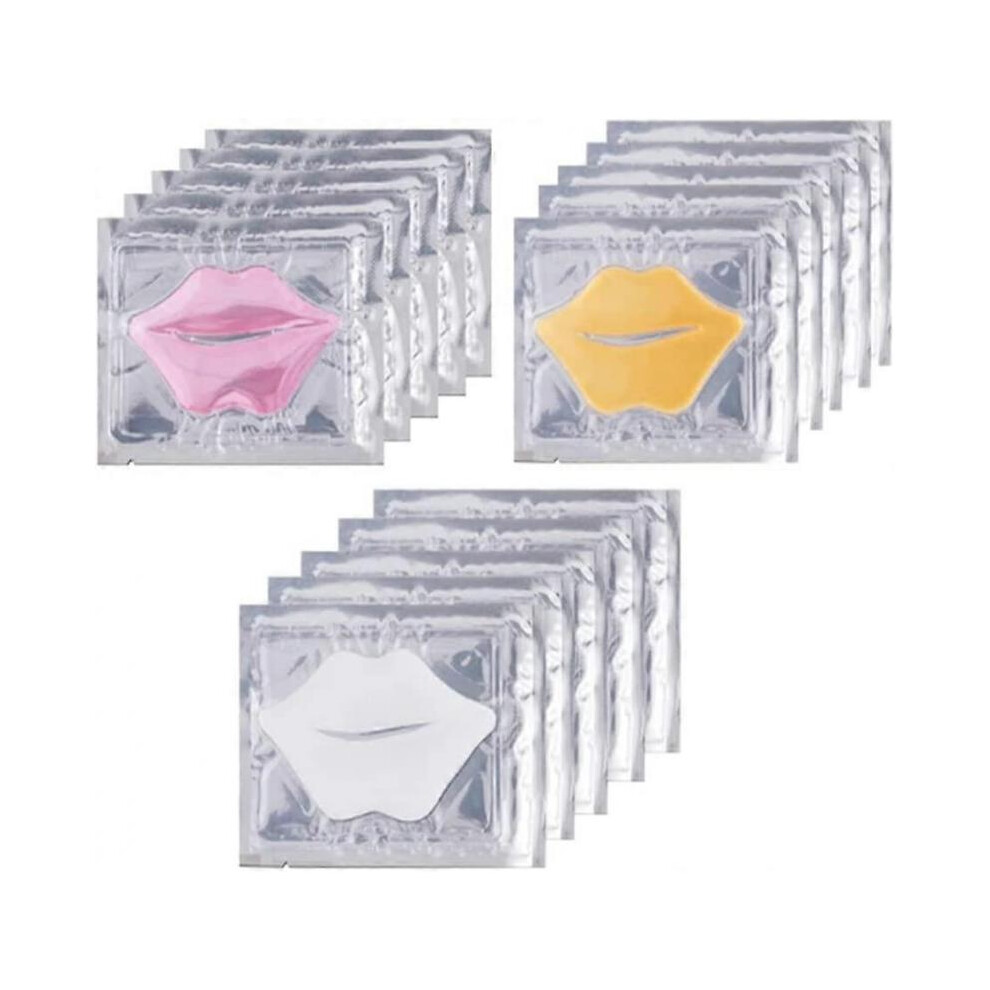 Collagen Crystal Lip Masks Set, 3 types 15pcs Moisturizing Nourishing Lip Patches Remove Dead Skin Anti-Wrinkle Anti-Aging Hydrating