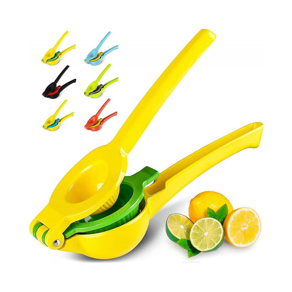 Metal 2-In-1 Lemon Lime Squeezer - Hand Juicer Lemon Squeezer - Max Extraction Manual Citrus Juicer