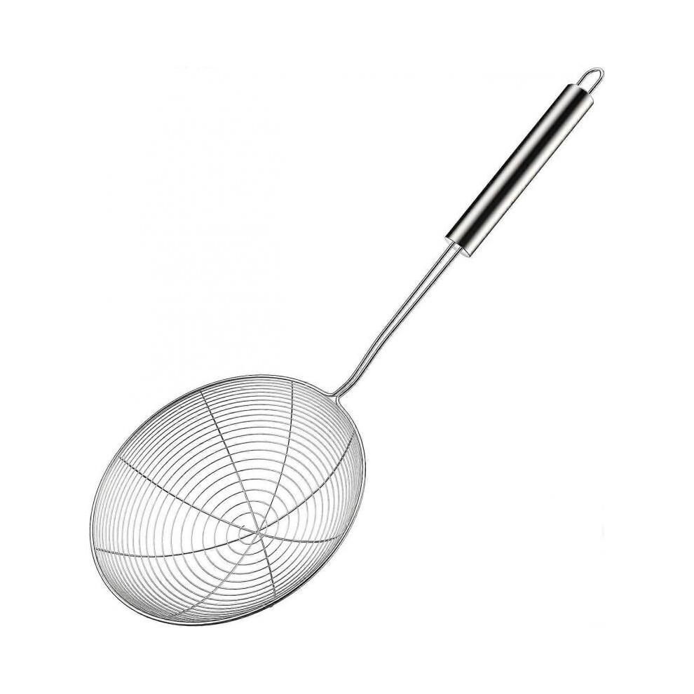 Stainless Steel Ladle Wire Spoon with Long Handle/Spiral Mesh for Kitchen Cooking and Frying Food