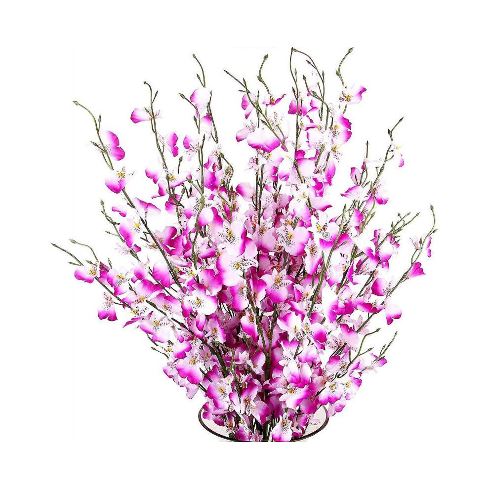 10pcs Artificial Orchids Flowers Silk Fake Orchids Flowers in Bulk  Flowers Artificial for Wedding Home Office Deco Purple