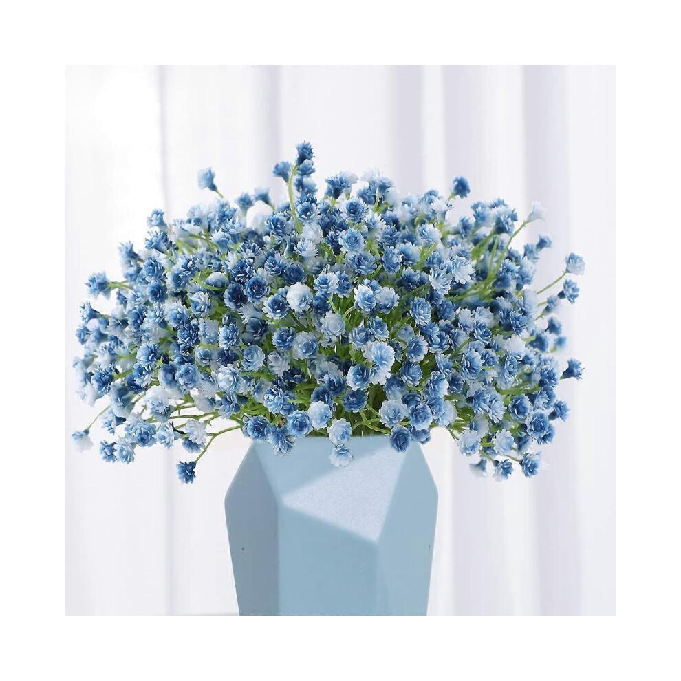 20 pcs 60 Branches bule Flowers  Artificial Fake  for Wedding Bridal Bouquet Garland DIY Floral Arrangement Wreath