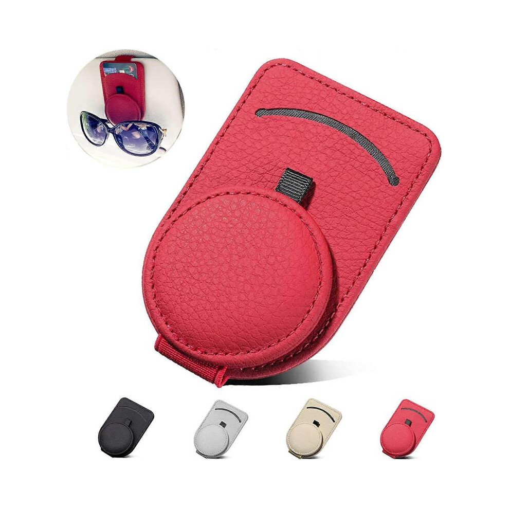 Sunglass Holder for Car Visor,Magnet Sunglasses Holder for car,Leather Car Sunglass Holder,Visor Sunglasses
