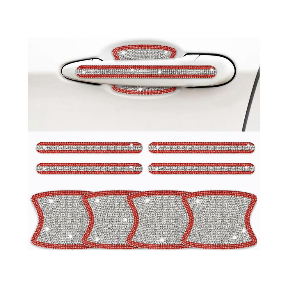 Car Door Handle Stickers - 8PCS Bling Car Accessories Crystal Glitter Door Handle Protector Stickers and Decals Scratch