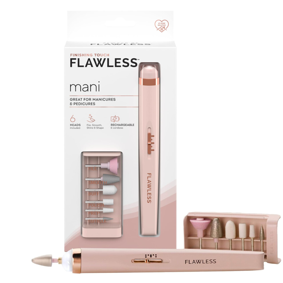 Finishing Touch Flawless Salon Nails Kit Electronic Nail File and Full Manicure and Pedicure Tool