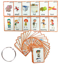 S?t med adjektiver og antonym flashkort til sm?b?rn (47 pc) | Kids Learning Flashcard & Montessori Pocket Cards Toys | Perfekt til pre-k indretni