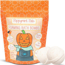 Poppymint Pals Weihnachts-Badebomben (Kurbisgewurz) | Naturlich schaumende Brausetabletten mit phthalatfreiem Kokos   l fur Kleinkinder und Kinder