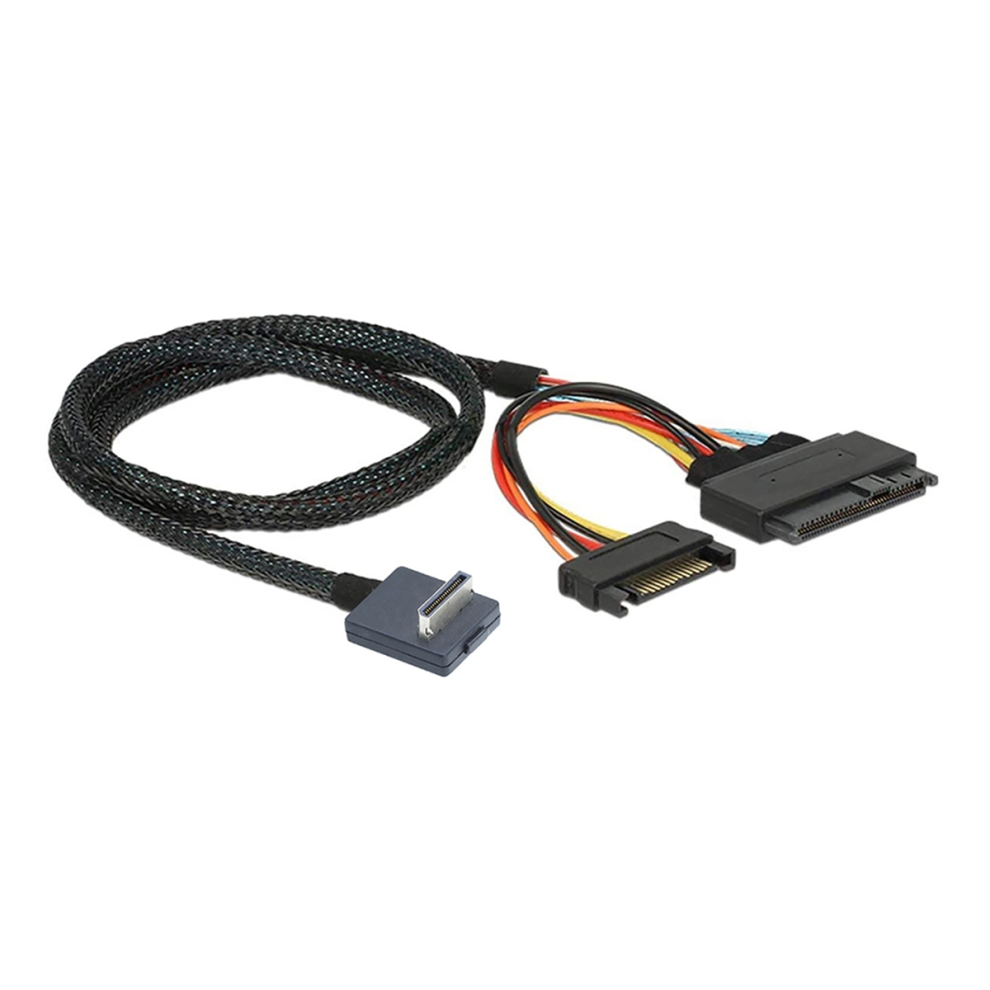 Photos - Cable (video, audio, USB) Markenlos PCIE Oculink SFF-8611 4I 90 Degrees to U.2 SAS SFF Adapter Cable 0.5M 