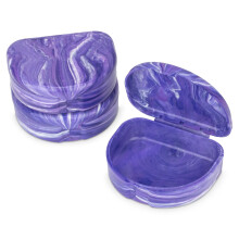 Practicon Marble Retainer Cases Orthodontische Aligner Case Mondbeschermer Houder (3-pack) (Paars)