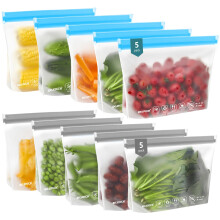 IDEATECH Quart fagyasztzacskk BPA-mentes PEVA jrafelhasznlhat szendvics-snack zacskk Quart mretu lelmiszertskk, tartlyok utazsi ebdhez,