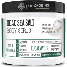 pureSCRUBS Premium biologische bodyscrubset 16oz EUCALYPTUS BODY SCRUB Dode Zeezout doordrenkt met biologische essenti?e oli? en voedingsstoffen INCL