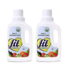FIT Organic - USDA Certified  Tasteless and Odorless Fruit and Vegetable Product Wash Soaker Org - 32 FL Oz (2-Pack)