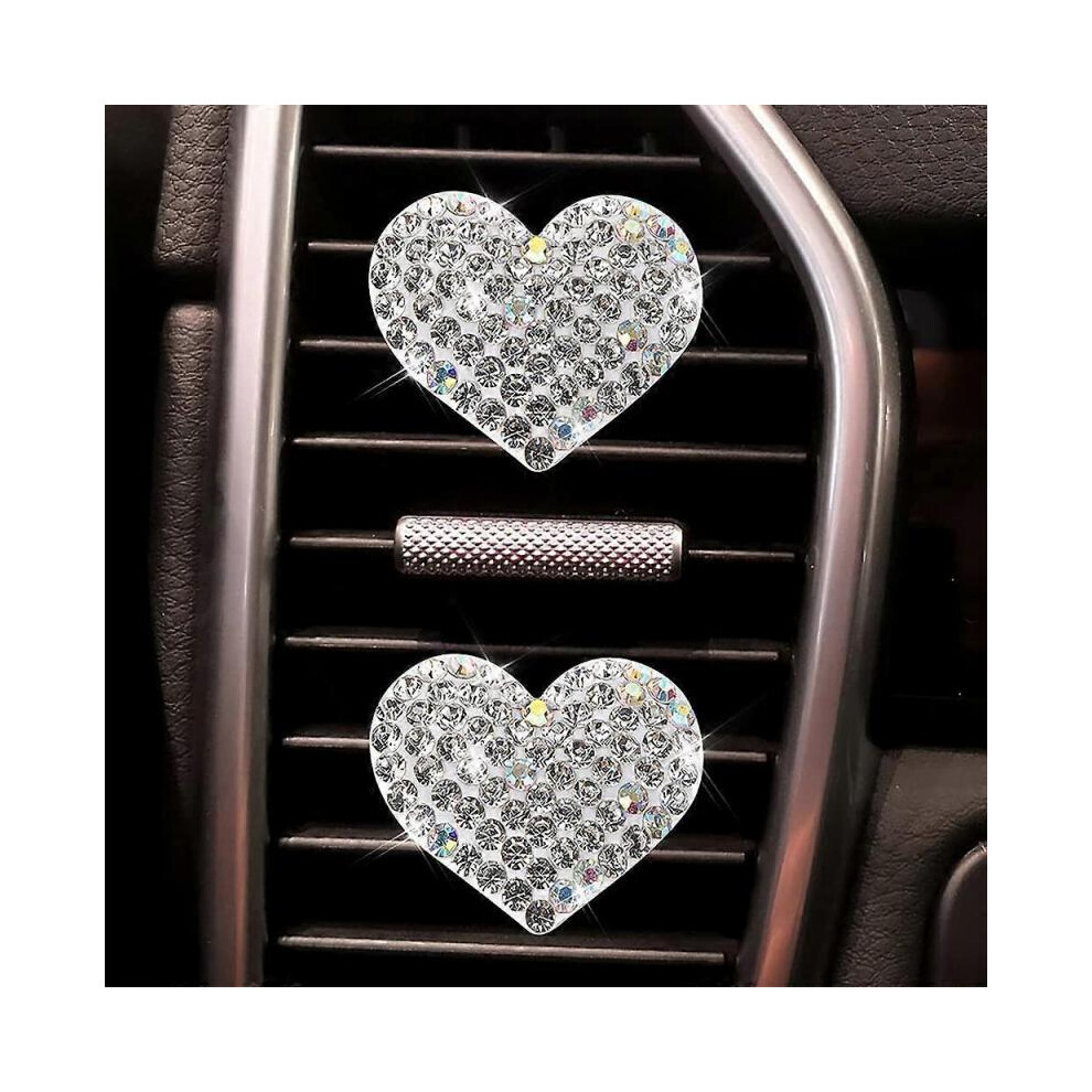 2 Pack Car Air Vent Clip Charms, Crystal Car Diffuser Vent Clip, Rhinestone Oil Diffuser Vent Clip, Car Fresheners