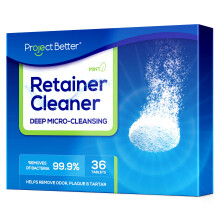 PROJECT BETTER Retainer Cleaner Tabletten & Kunstgebitreinigingstabletten voor tandheelkundige apparaten en nacht- en mondbeschermers. (36 tellen