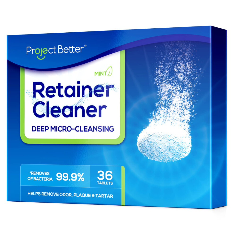 Project Better Retainer Cleaner Tablets & Denture Cleaning Tablets For Dental Appliances And Night & Mouth Guard.(36 Counts
